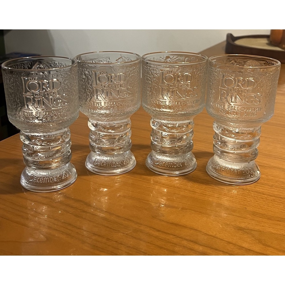 Lord of the Rings 2001 Promo Glass Character Goblets The Fellowship of the Ring